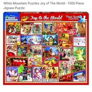 Like New White Mountain Christmas Puzzle 1000 pieces
